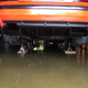 Water barely touched the bottom of the M3’s tires.